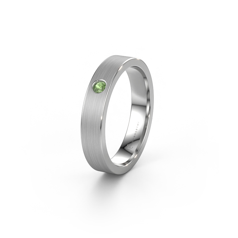 Image of Wedding ring WH0101L14AM 585 white gold ±0.16x0.07 in Tourmaline green