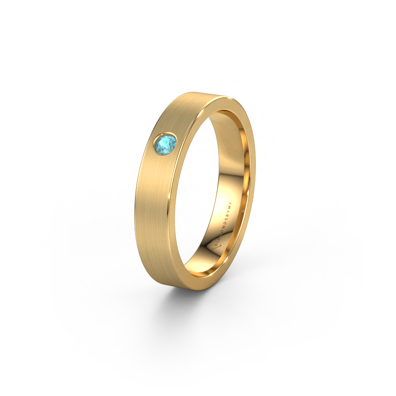 Image of Wedding ring WH0101L14AM 585 gold ±0.16x0.07 in Blue topaz