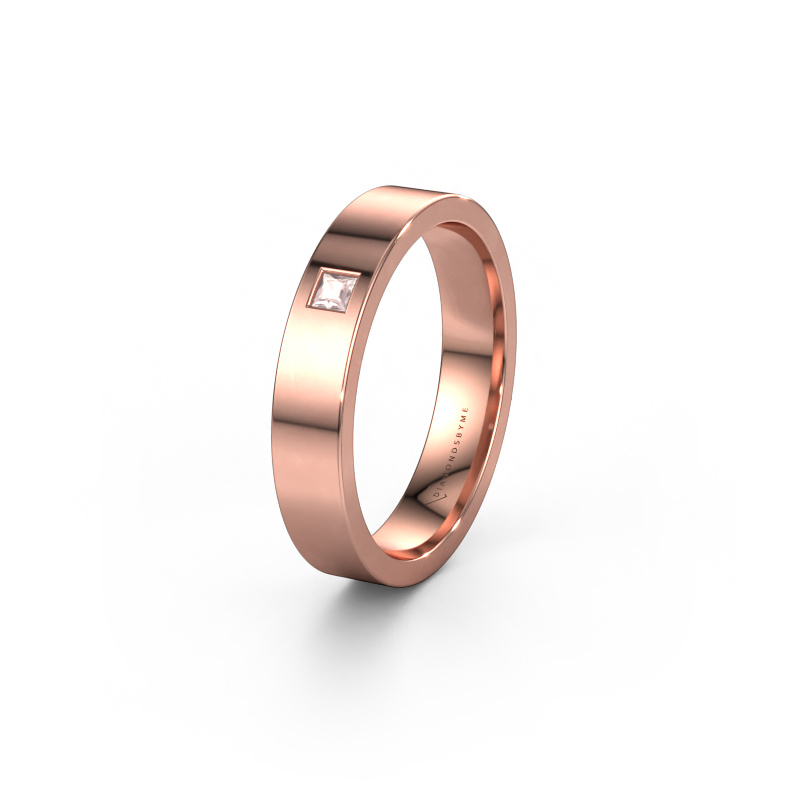 Image of Wedding ring WH0101L14APSQ 585 rose gold ±0.16x0.07 in Morganite champagne