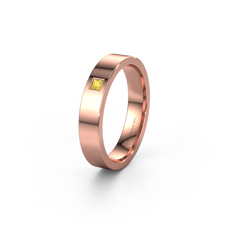 Image of Wedding ring WH0101L14APSQ 585 rose gold ±0.16x0.07 in Yellow sapphire