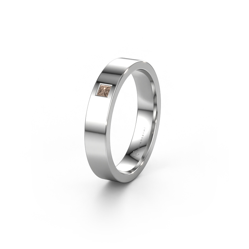 Image of Wedding ring WH0101L14APSQ 585 white gold ±0.16x0.07 in Brown diamond