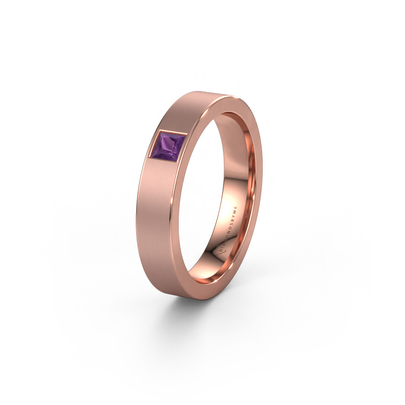 Image of Friendship ring WH0101L14BMSQ 585 rose gold ±0.16x0.08 in Amethyst