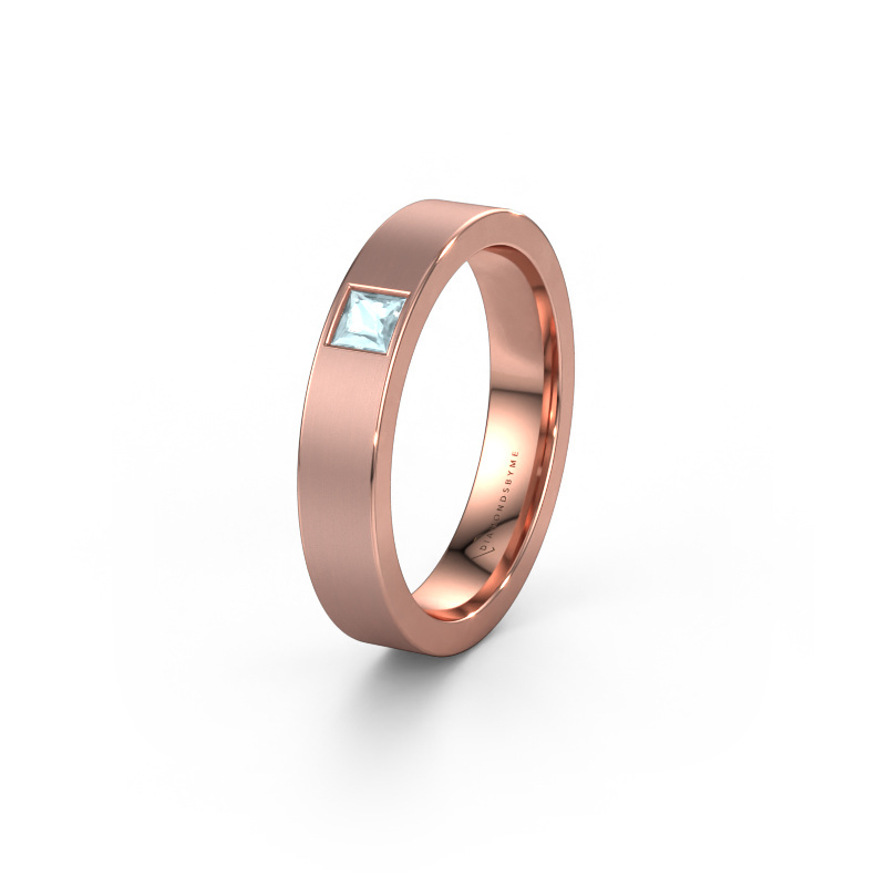 Image of Friendship ring WH0101L14BMSQ 585 rose gold ±0.16x0.08 in Aquamarine