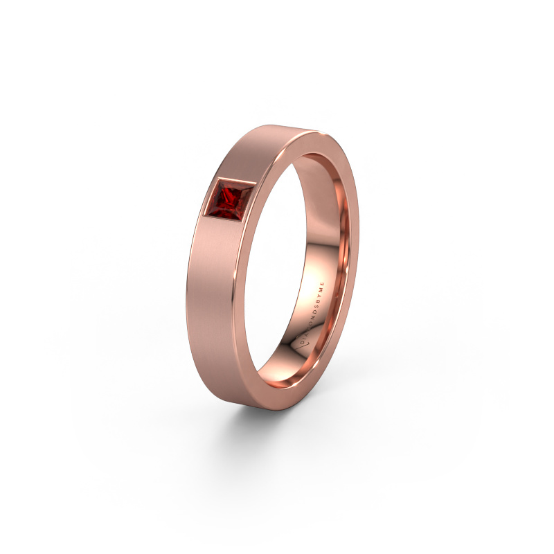 Image of Friendship ring WH0101L14BMSQ 585 rose gold ±0.16x0.08 in Garnet