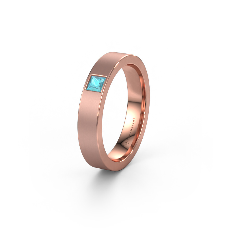 Image of Friendship ring WH0101L14BMSQ 585 rose gold ±0.16x0.08 in Blue topaz