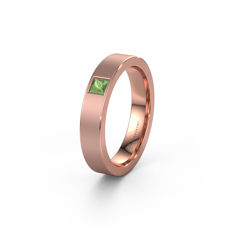 Image of Friendship ring WH0101L14BMSQ 585 rose gold ±0.16x0.08 in Tourmaline green