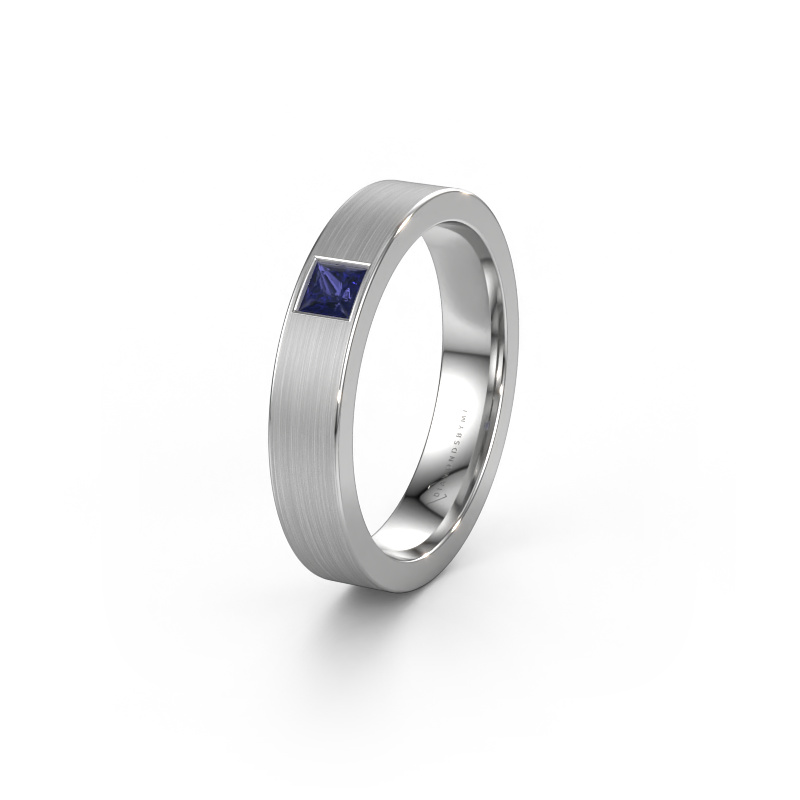 Image of Friendship ring WH0101L14BMSQ 585 white gold ±0.16x0.08 in Sapphire