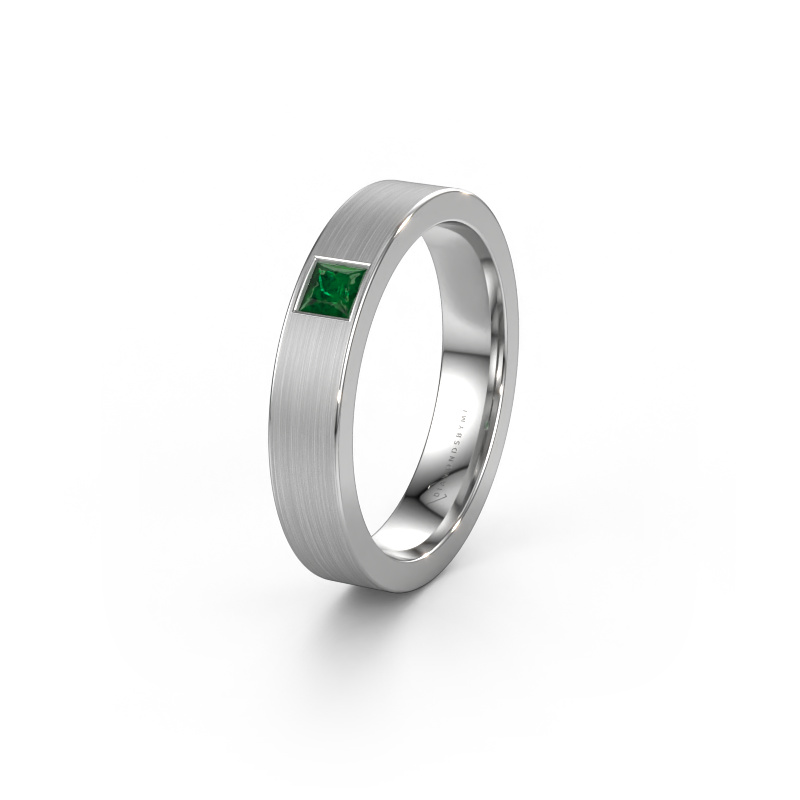 Image of Friendship ring WH0101L14BMSQ 585 white gold ±0.16x0.08 in Emerald