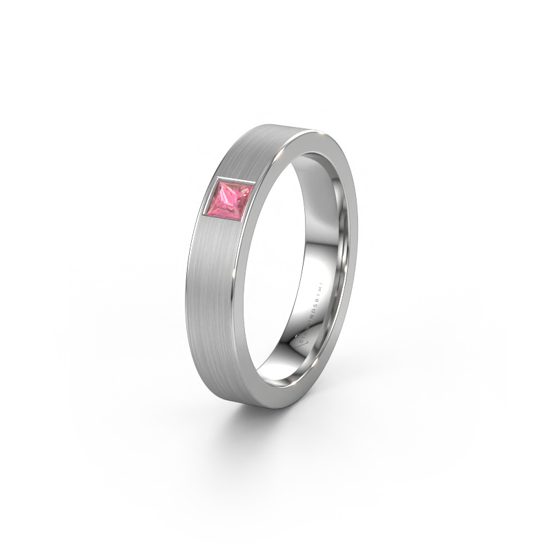 Image of Friendship ring WH0101L14BMSQ 585 white gold ±0.16x0.08 in Tourmaline pink