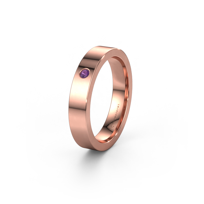 Afbeelding van Huwelijksring WH0101L14BP 585 rosé goud ±4x2 mm Amethist