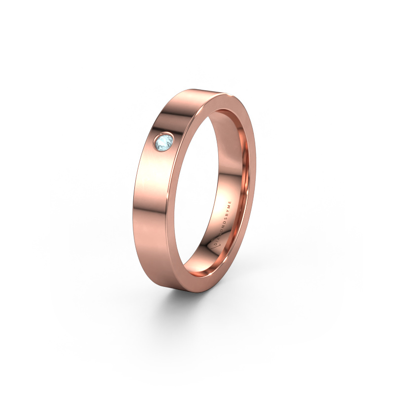 Image of Weddings ring WH0101L14BP 585 rose gold ±4x2 mm Aquamarine