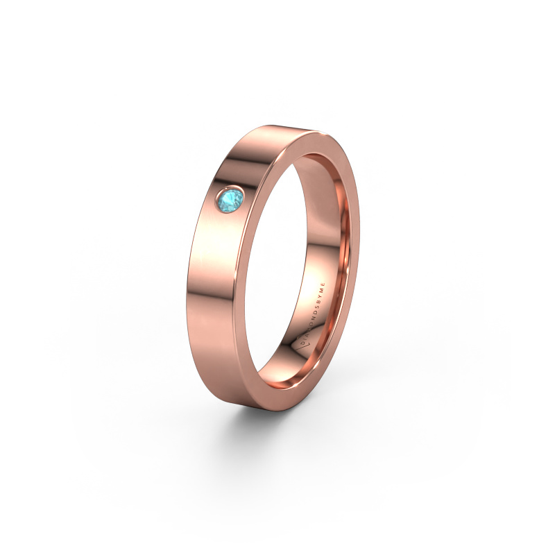 Image of Weddings ring WH0101L14BP 585 rose gold ±0.16x0.08 in Blue topaz