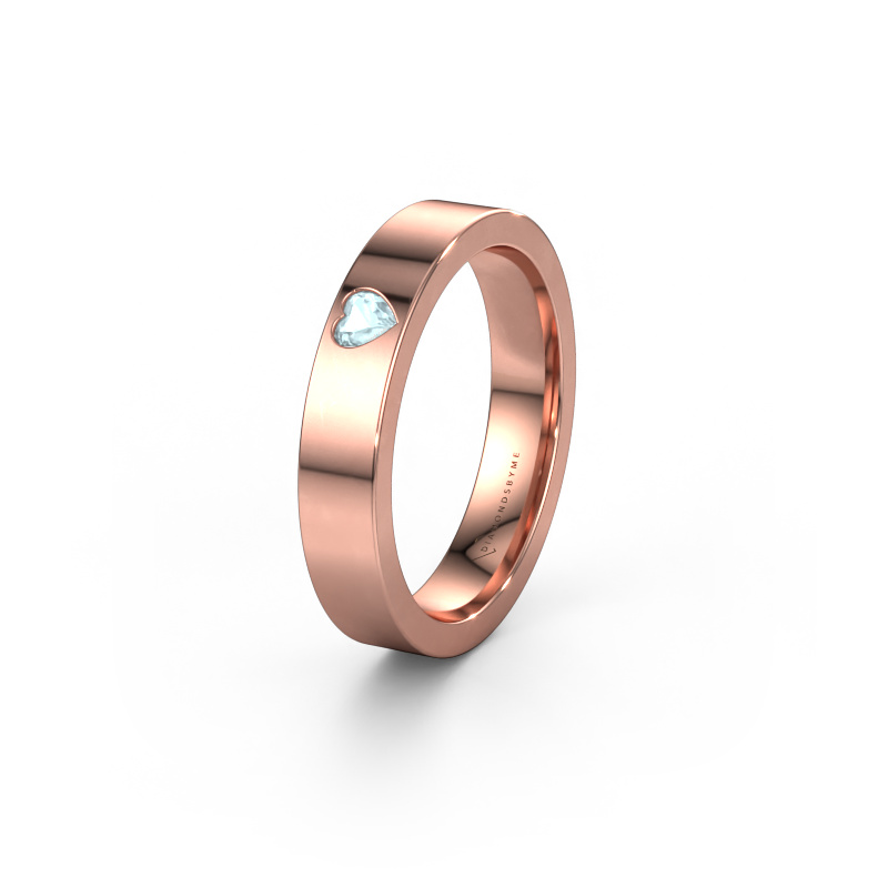 Image of Wedding ring WH0101L14BPHRT 585 rose gold ±0.16x0.08 in Aquamarine