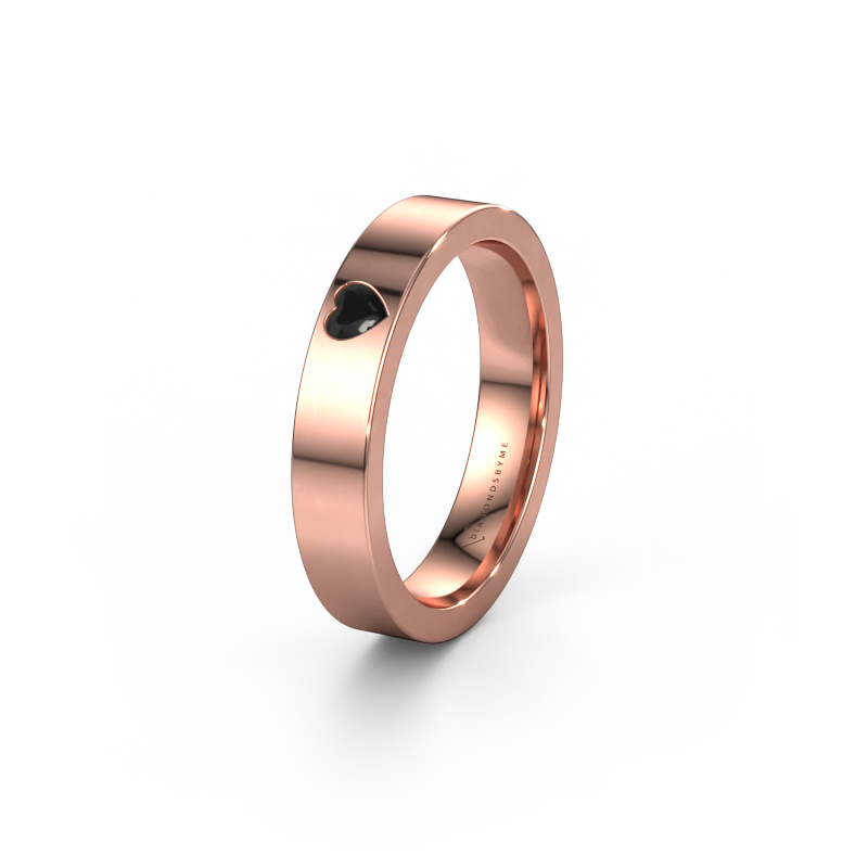 Bild von Ehering WH0101L14BPHRT 585 Roségold ±4x2 mm Schwarz Diamant