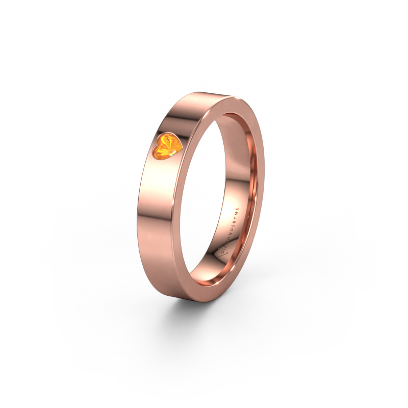Image of Wedding ring WH0101L14BPHRT 585 rose gold ±0.16x0.08 in Citrin