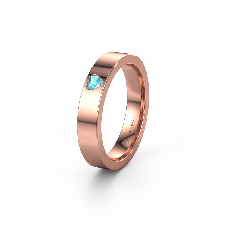 Image of Wedding ring WH0101L14BPHRT 585 rose gold ±0.16x0.08 in Blue topaz