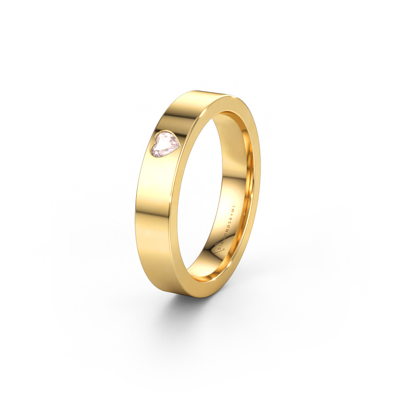 Image of Wedding ring WH0101L14BPHRT 585 gold ±4 x 2 mm Morganite champagne