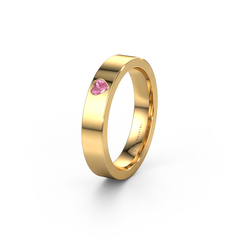 Image of Wedding ring WH0101L14BPHRT 585 gold ±0.16x0.08 in Pink sapphire