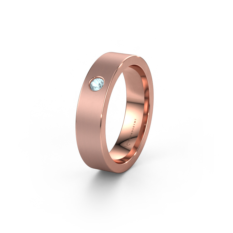 Bild von Trauring WH0101L15BM 585 Roségold ±5x2 mm Aquamarin
