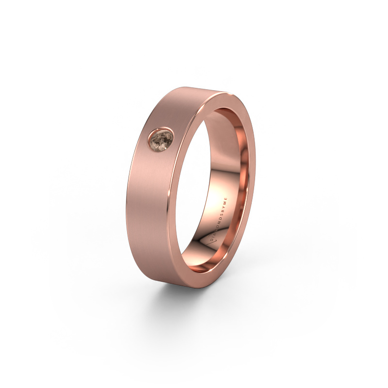 Image of Wedding ring WH0101L15BM 585 rose gold ±0.20x0.08 in Brown diamond