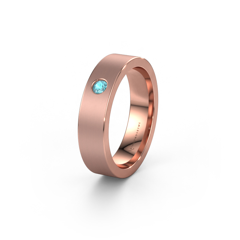 Image of Wedding ring WH0101L15BM 585 rose gold ±0.20x0.08 in Blue topaz