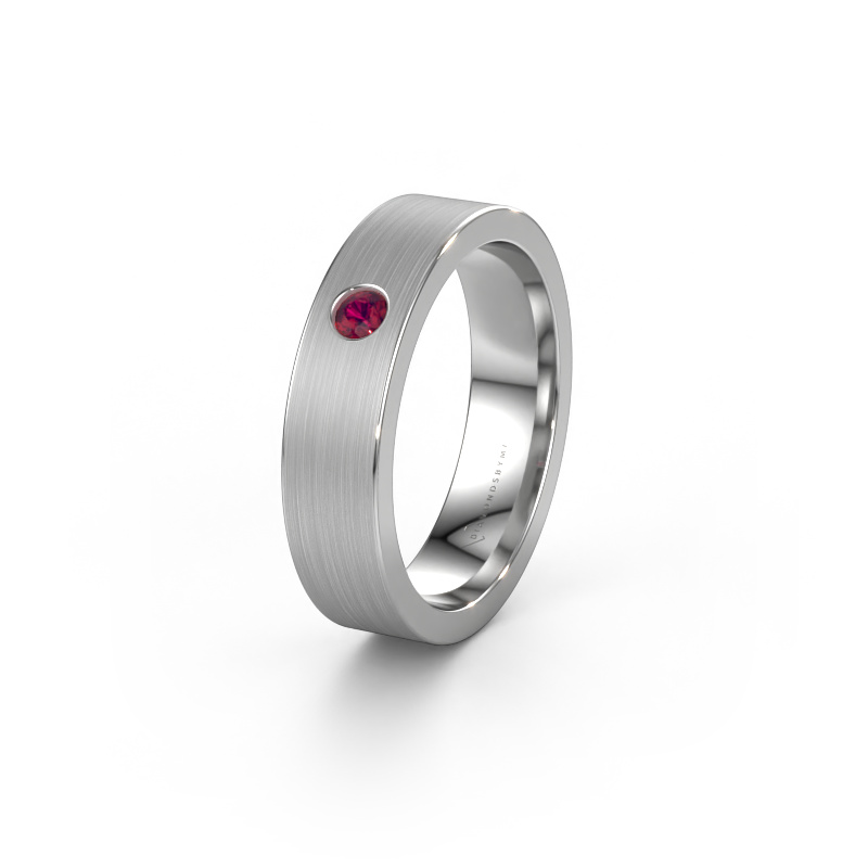 Image of Wedding ring WH0101L15BM 585 white gold ±0.20x0.08 in Rhodolite