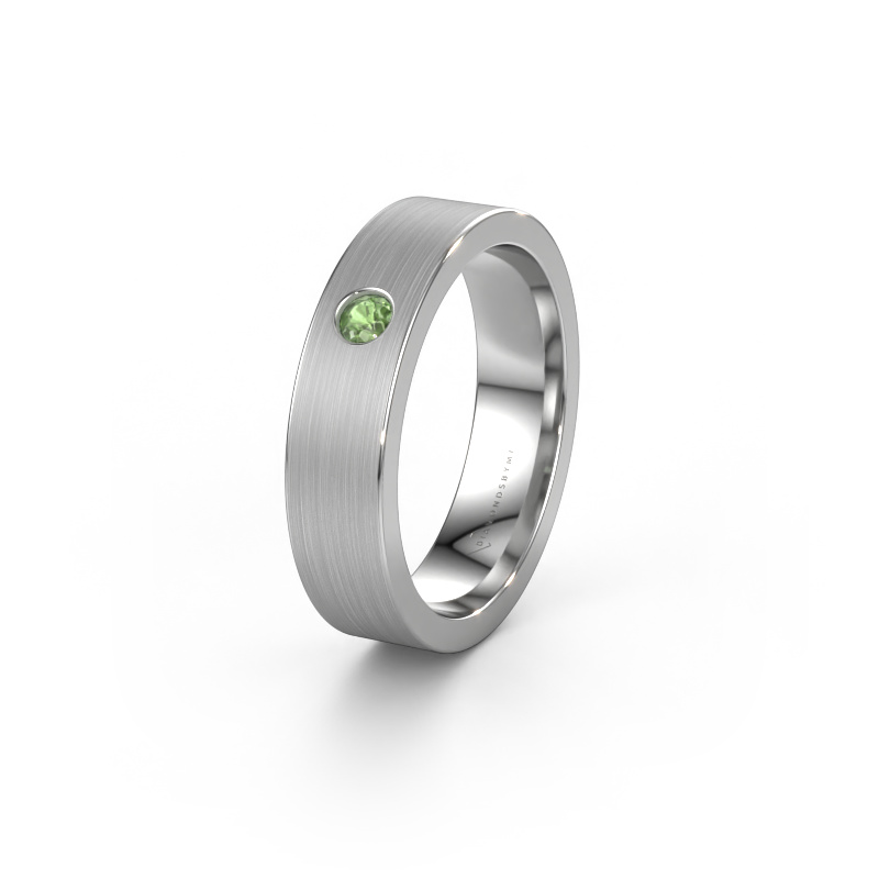 Image of Wedding ring WH0101L15BM 585 white gold ±0.20x0.08 in Tourmaline green