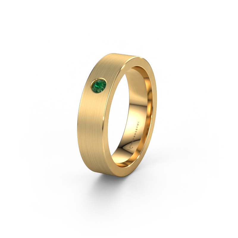 Image of Wedding ring WH0101L15BM 585 gold ±0.20x0.08 in Emerald