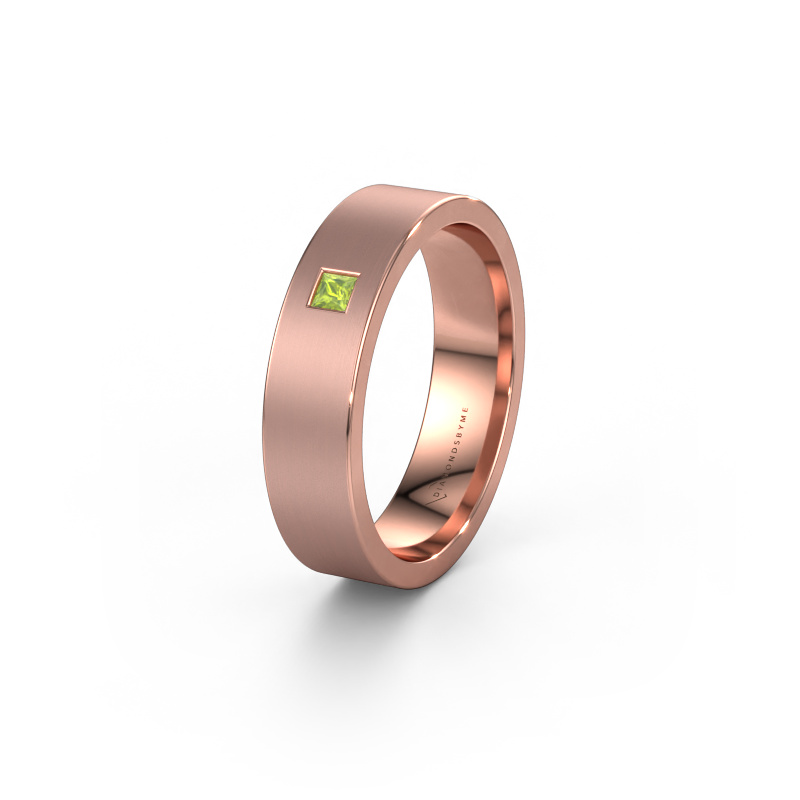Image of Wedding ring WH0101L15BMSQ 585 rose gold ±0.20x0.08 in Peridot