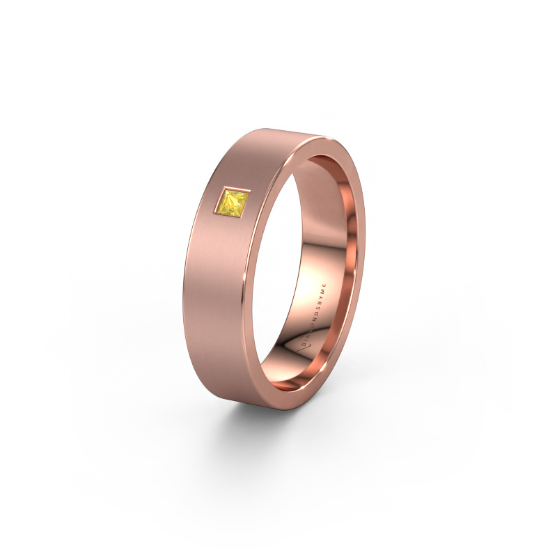 Image of Wedding ring WH0101L15BMSQ 585 rose gold ±0.20x0.08 in Yellow sapphire