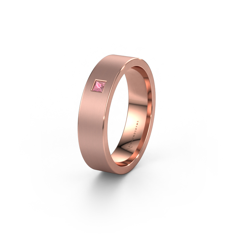 Image of Wedding ring WH0101L15BMSQ 585 rose gold ±0.20x0.08 in Tourmaline pink