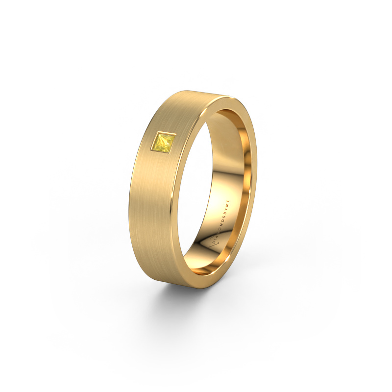 Image of Wedding ring WH0101L15BMSQ 585 gold ±0.20x0.08 in Yellow sapphire