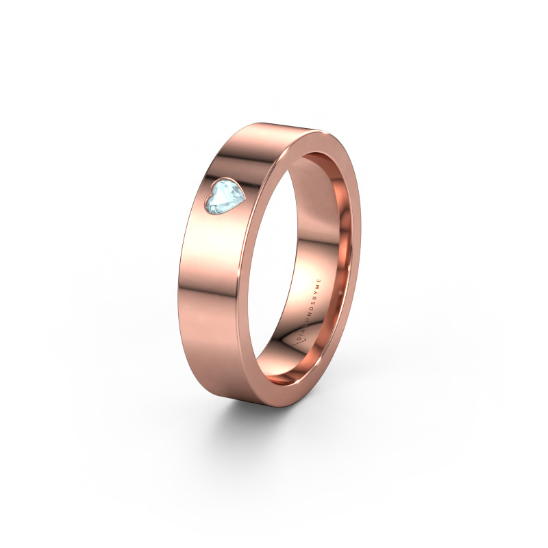 Bild von Ehering WH0101L15BPHRT 585 Roségold ±5x2 mm Aquamarin