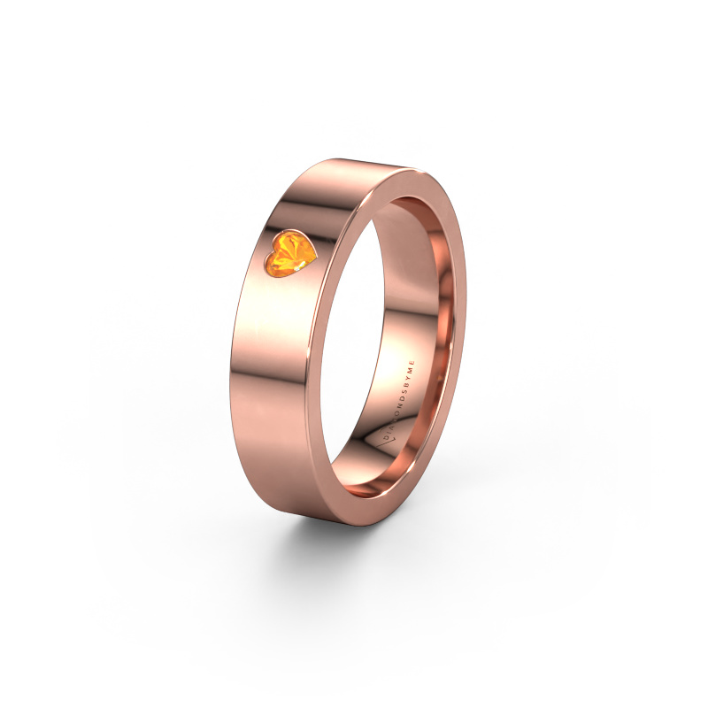 Image of Wedding ring WH0101L15BPHRT 585 rose gold ±0.20x0.08 in Citrin