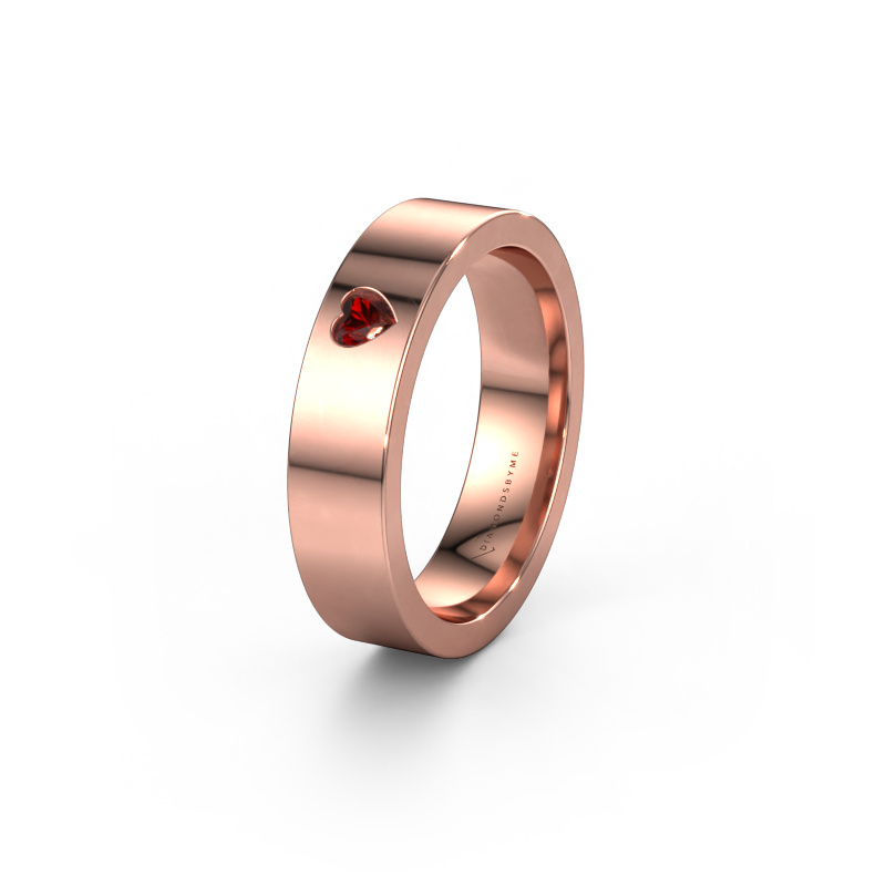Image of Wedding ring WH0101L15BPHRT 585 rose gold ±0.20x0.08 in Garnet