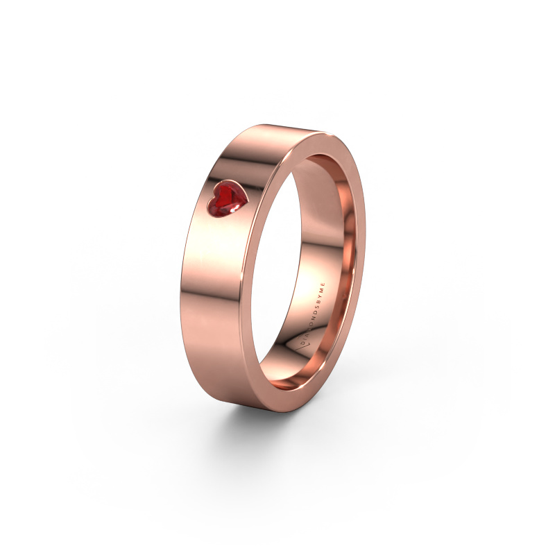 Image of Wedding ring WH0101L15BPHRT 585 rose gold ±5x2 mm Ruby