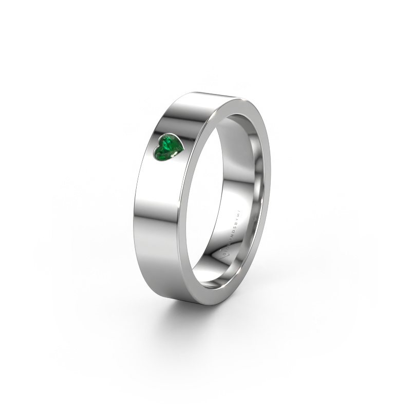 Image of Wedding ring WH0101L15BPHRT 950 platinum ±0.20x0.08 in Emerald