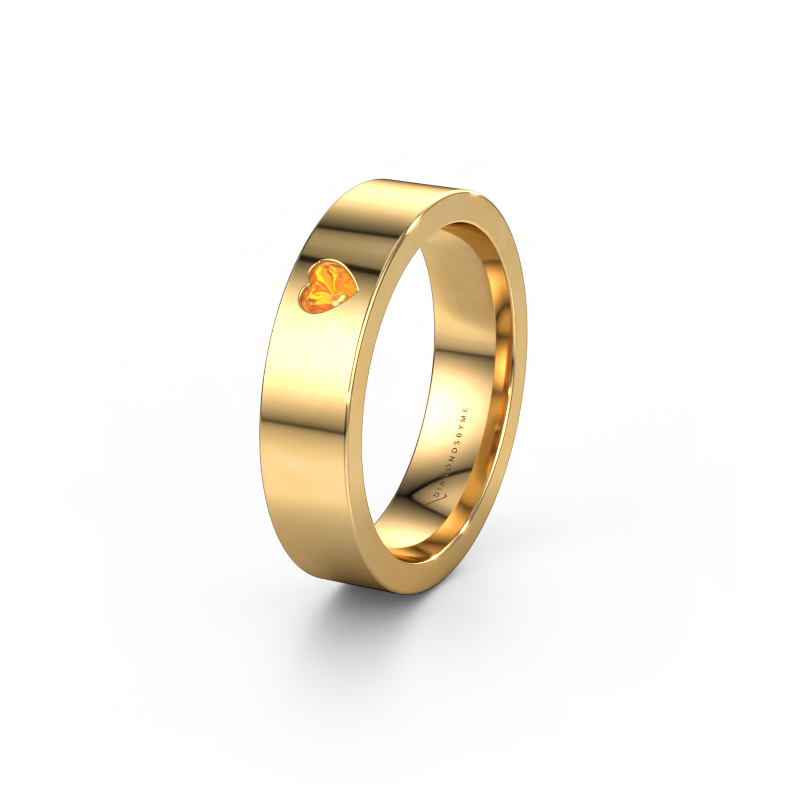 Image of Wedding ring WH0101L15BPHRT 585 gold ±0.20x0.08 in Citrin