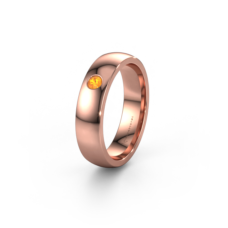 Image of Wedding ring WH0101L25BP 585 rose gold ±0.20x0.08 in Citrin