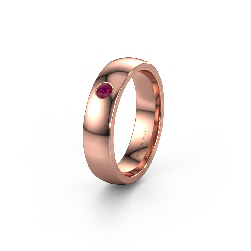 Bild von Ehering WH0101L25BP 585 Roségold ±5x2 mm Rhodolit