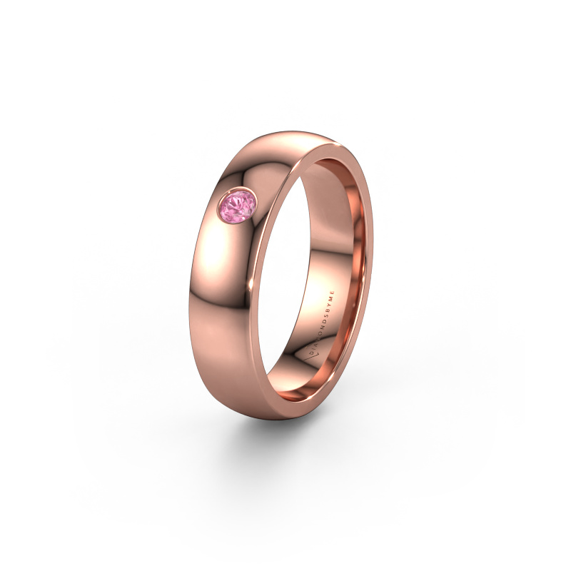 Image of Wedding ring WH0101L25BP 585 rose gold ±0.20x0.08 in Pink sapphire