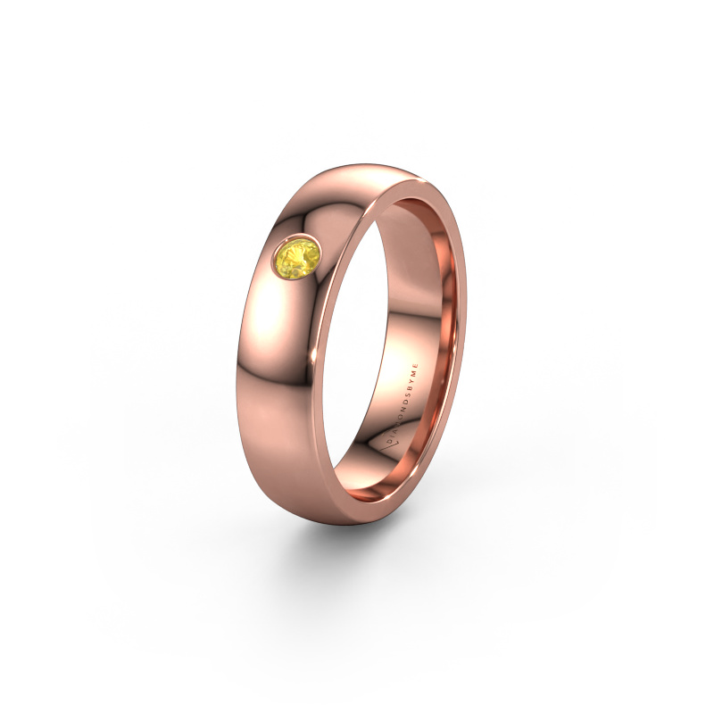 Image of Wedding ring WH0101L25BP 585 rose gold ±0.20x0.08 in Yellow sapphire