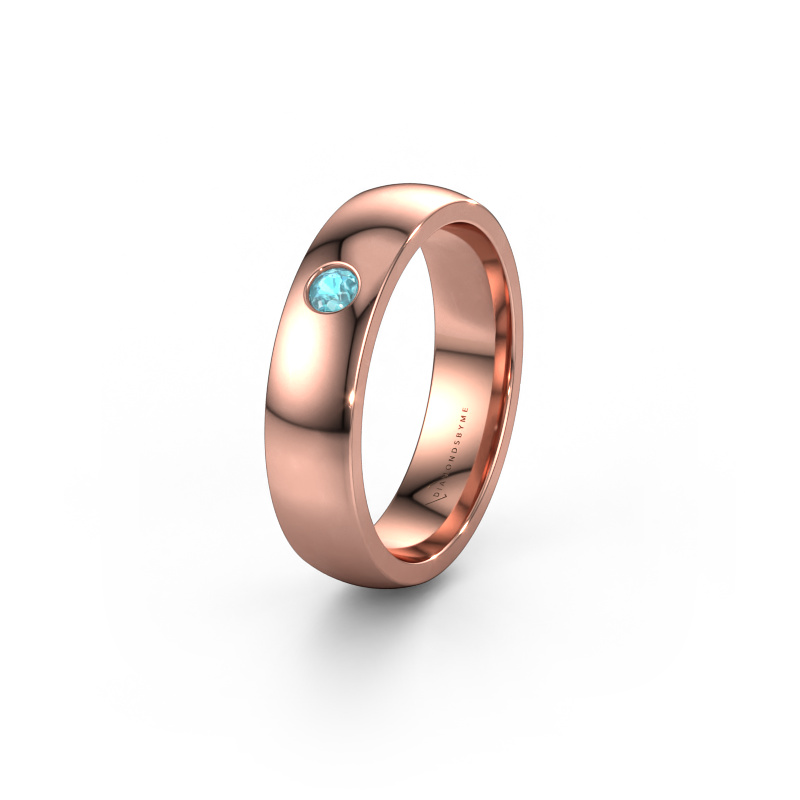 Image of Wedding ring WH0101L25BP 585 rose gold ±0.20x0.08 in Blue topaz