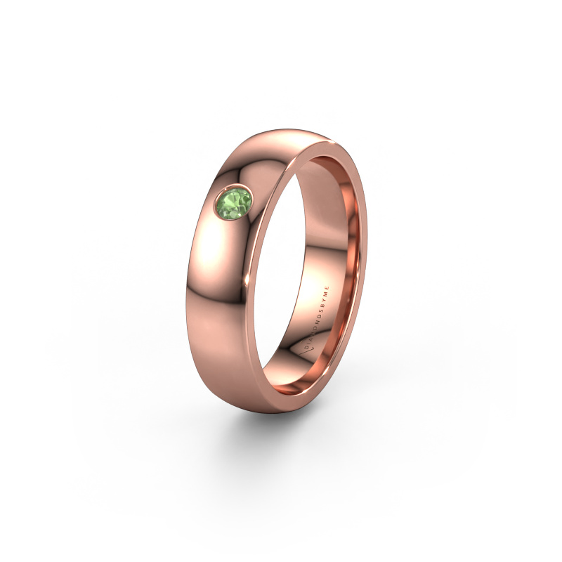 Image of Wedding ring WH0101L25BP 585 rose gold ±0.20x0.08 in Tourmaline green