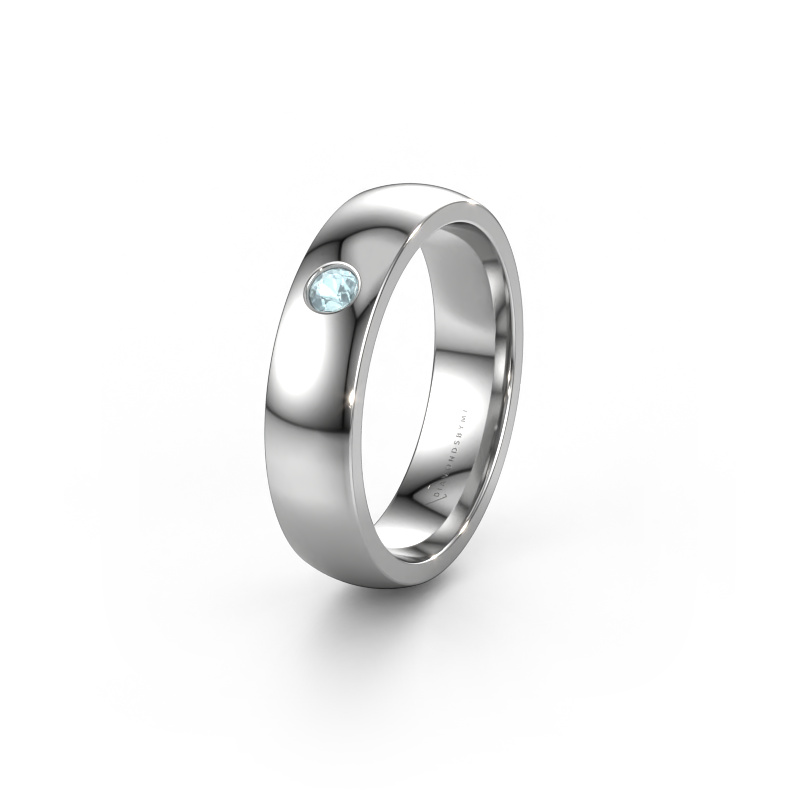 Bild von Ehering WH0101L25BP 950 Platin ±5x2 mm Aquamarin