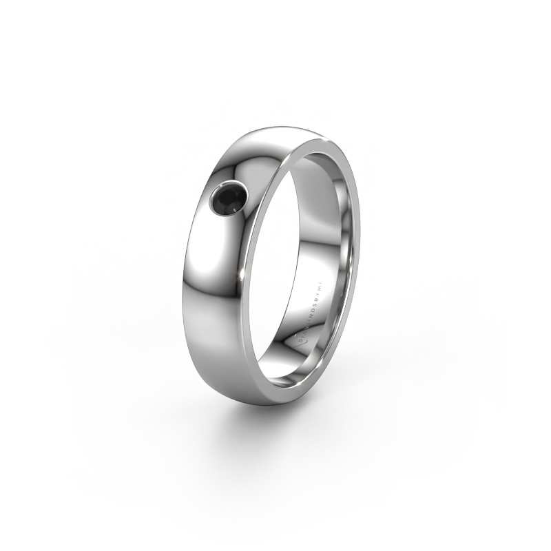 Image of Wedding ring WH0101L25BP 585 white gold ±0.20x0.08 in Black diamond