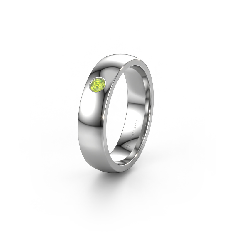 Image of Wedding ring WH0101L25BP 585 white gold ±0.20x0.08 in Peridot