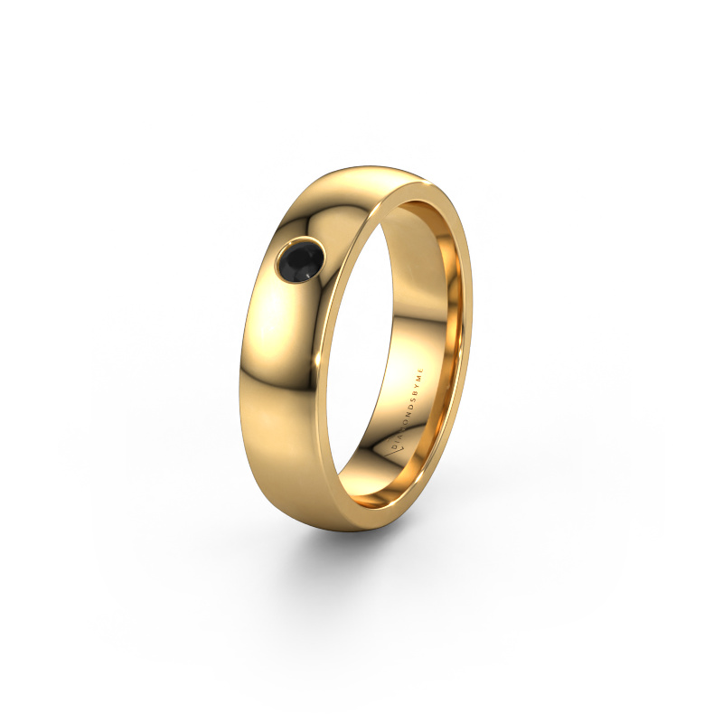 Image of Wedding ring WH0101L25BP 585 gold ±5x2 mm Black diamond