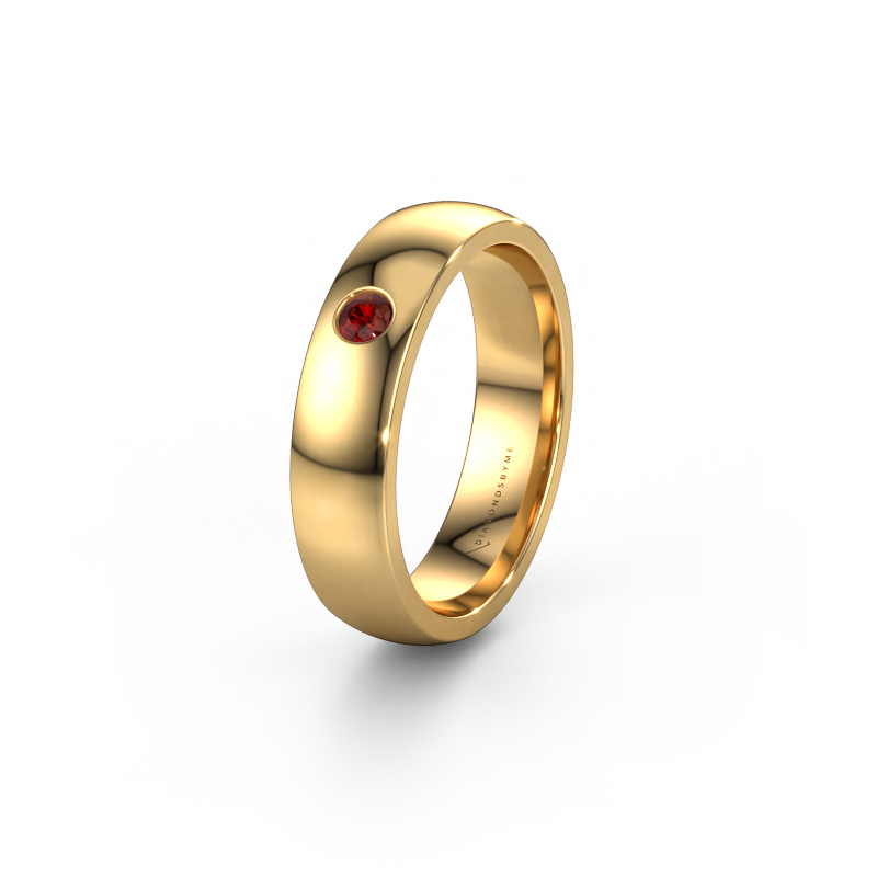 Image of Wedding ring WH0101L25BP 585 gold ±0.20x0.08 in Garnet