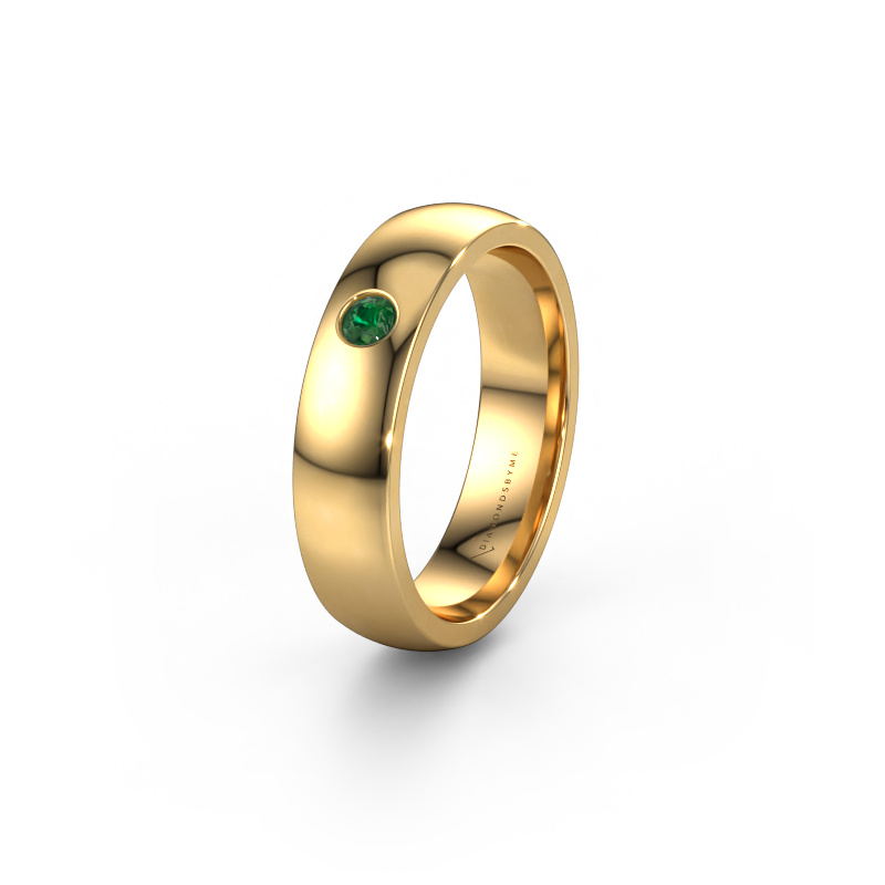 Image of Wedding ring WH0101L25BP 585 gold ±0.20x0.08 in Emerald